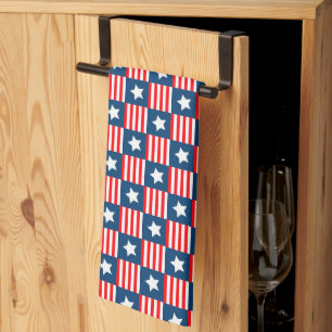 Patriotisches Rot, Weiß & Blau USA-Flaggenmuster Geschirrtuch