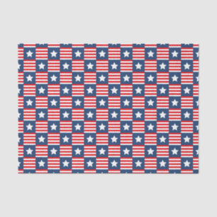 Patriotisches Rot, Weiß & Blau USA-Flaggenmuster Seidenpapier