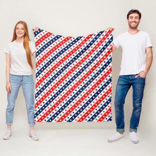 Patriotisches Rot, Weiß & Blau USA Sterne & Streif Fleecedecke