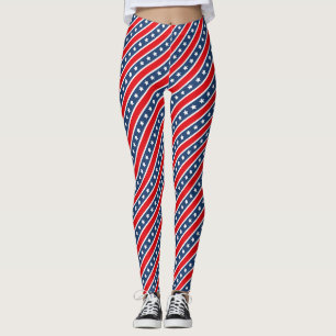 Patriotisches Rot, Weiß & Blau USA Sterne & Streif Leggings
