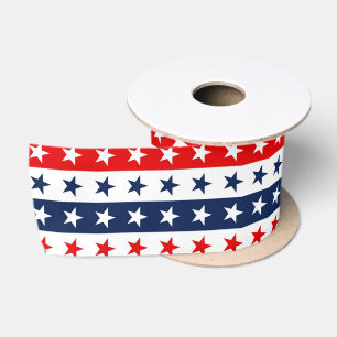 Patriotisches Rot, Weiß & Blau USA Sterne & Streif Satinband