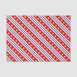 Patriotisches Rot, Weiß & Blau USA Sterne & Streif Seidenpapier
