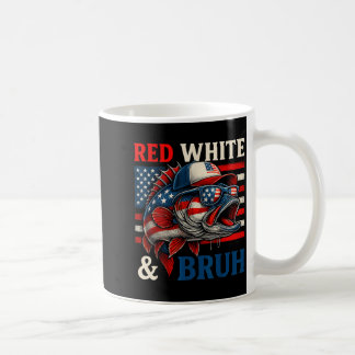 Patriotisches Rot Weiß Bruh Amerika Fisch Angeln 4 Kaffeetasse