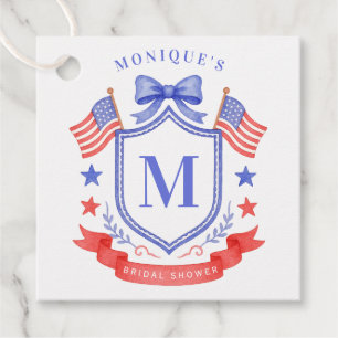 Patriotisches Rot Weiß & Ich Tue Monogramm Jungges Geschenkanhänger