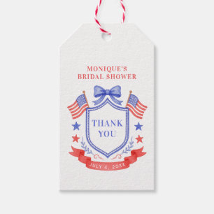 Patriotisches Rot Weiß & Ich Tue Monogramm Jungges Geschenkanhänger