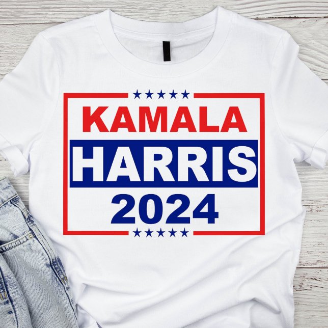 Patriotisches Rot, Weiß und Blau Kamala Harris 202 T-Shirt (Von Creator hochgeladen)