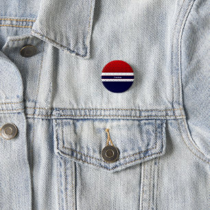 Patriotisches Rotes Weiß & Blau mit Sternen Frauen Button
