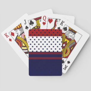 Patriotisches Rotes Weiß & Blau mit Sternendesign Spielkarten