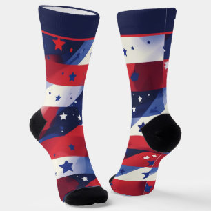 Patriotisches Rotes Weiß und Blau 4. Juli Socken