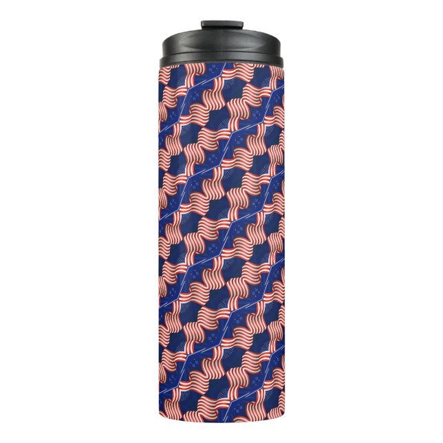 PATRIOTISCHES ROTES WEISSES BLAUES AMERIKANISCHES  THERMOSBECHER (Vorderseite)
