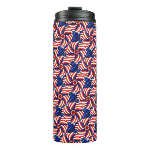 PATRIOTISCHES ROTES WEISSES BLAUES AMERIKANISCHES THERMOSBECHER