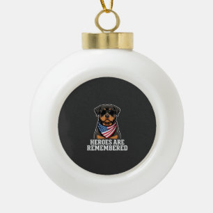 Patriotisches Rottweiler-Held-Hund-Vektor-Design Keramik Kugel-Ornament