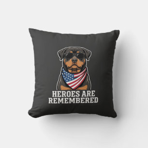 Patriotisches Rottweiler-Held-Hund-Vektor-Design Kissen