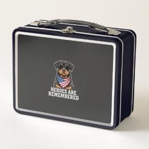 Patriotisches Rottweiler-Held-Hund-Vektor-Design Metall Brotdose