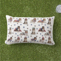 Patriotisches Rough Collie Kissen