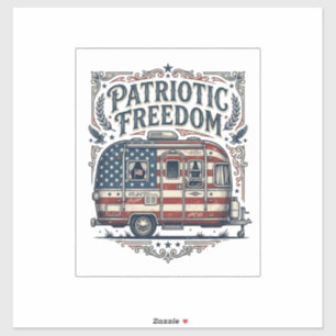 Patriotisches RV-Camper-Vektorgrafik-T-Shirt Aufkleber