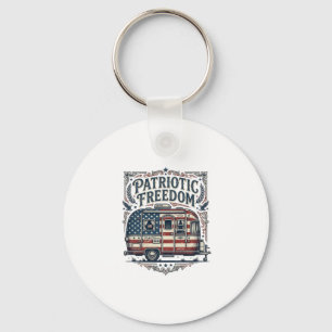 Patriotisches RV-Camper-Vektorgrafik-T-Shirt Schlüsselanhänger