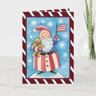 Patriotisches Sankt-Weihnachten Feiertagskarte
