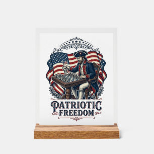 Patriotisches Schachspieler-Vektorgrafik-Shirt Acrylschild