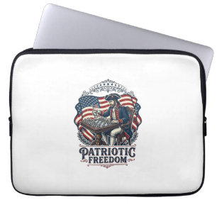 Patriotisches Schachspieler-Vektorgrafik-T-Shirt Laptopschutzhülle