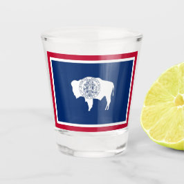 Patriotisches Schiebeglas mit der Flagge des Wyomi Schnapsglas