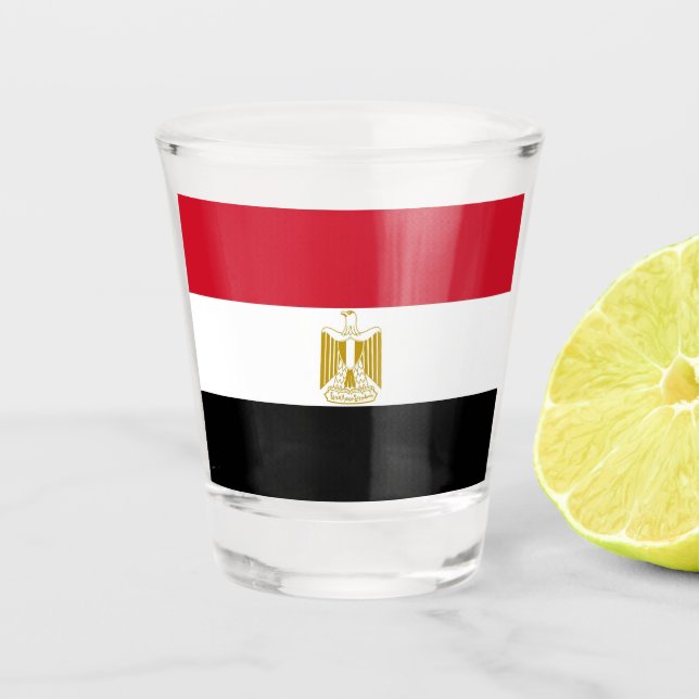 Patriotisches Schießglas mit ägyptischer Flagge Schnapsglas (Vorderseite)