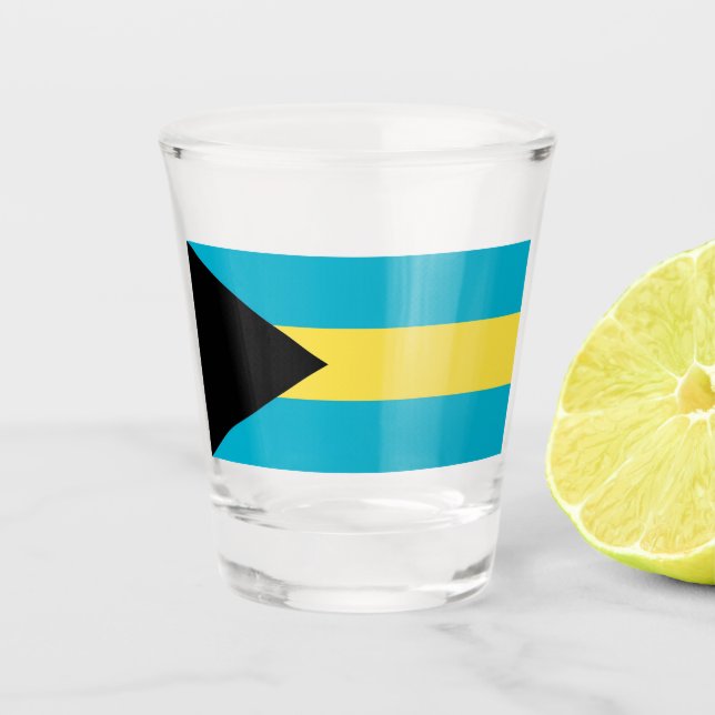 Patriotisches Schießglas mit der Flagge der Bahama Schnapsglas (Vorderseite)