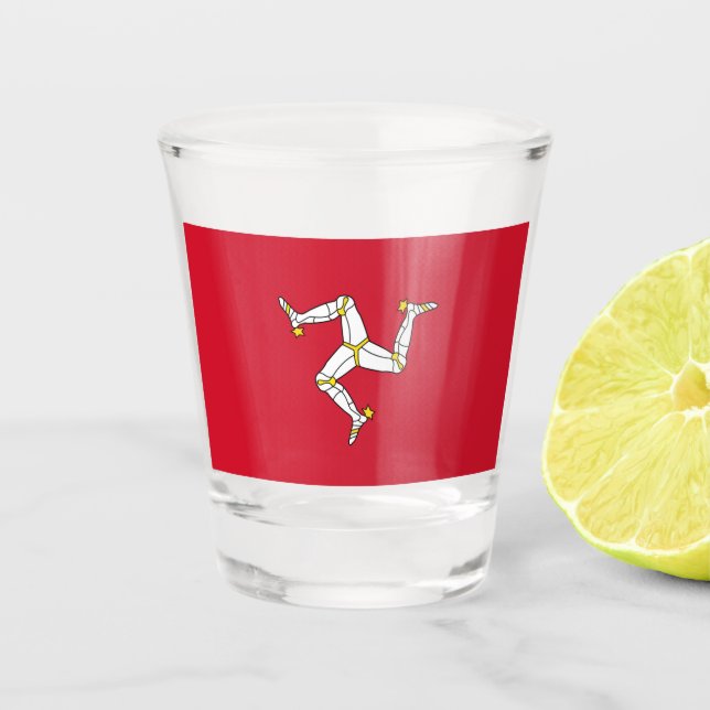 Patriotisches Schießglas mit der Flagge der Insel  Schnapsglas (Vorderseite)