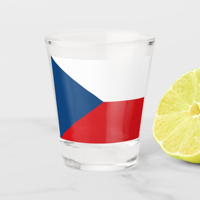 Patriotisches Schießglas mit der Flagge der Tschec Schnapsglas (Vorderseite)