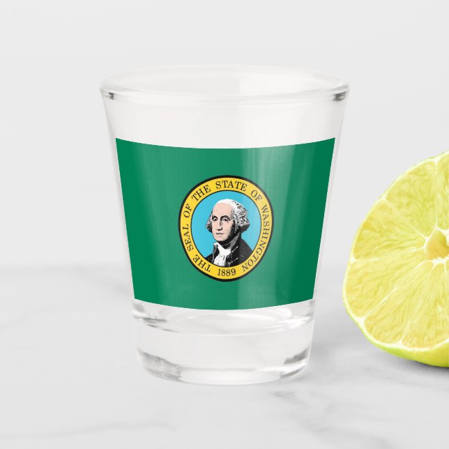 Patriotisches Schießglas mit der Flagge des Washin Schnapsglas (Vorderseite)