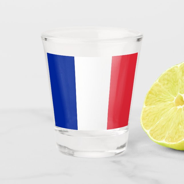 Patriotisches Schießglas mit der Flagge Frankreich Schnapsglas (Vorderseite)