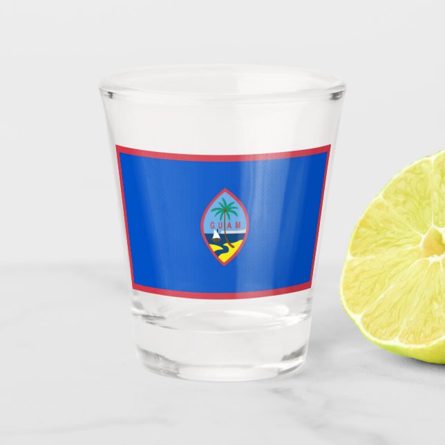 Patriotisches Schießglas mit der Flagge Guams Schnapsglas (Vorderseite)