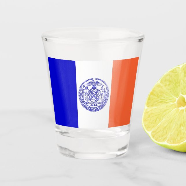 Patriotisches Schießglas mit der Flagge New Yorks Schnapsglas (Vorderseite)