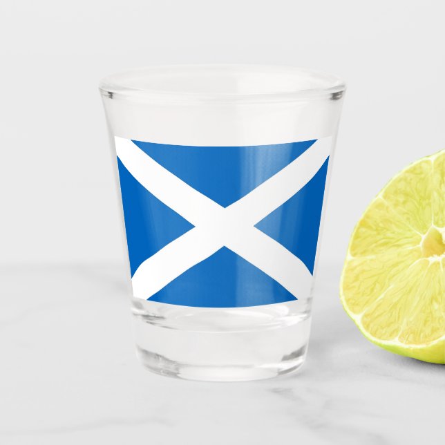 Patriotisches Schießglas mit der Flagge Schottland Schnapsglas (Vorderseite)