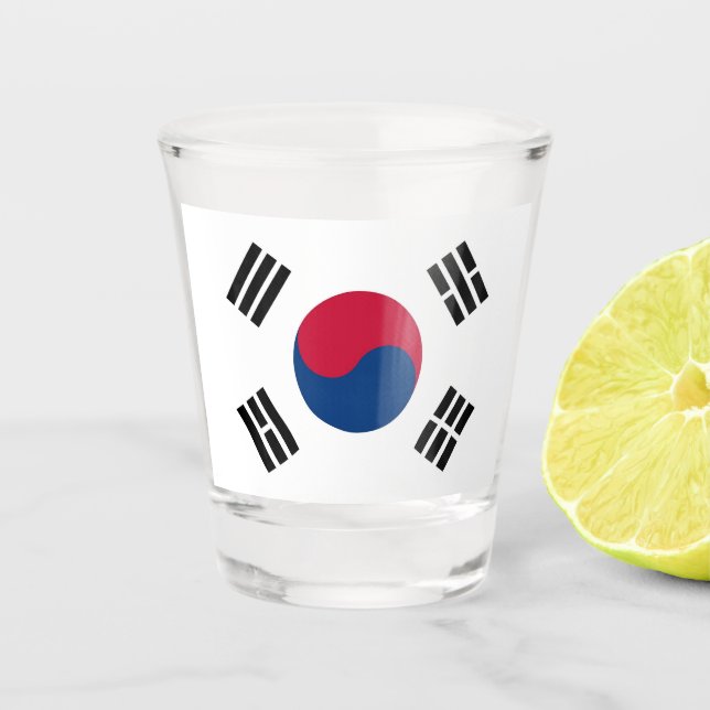 Patriotisches Schießglas mit der Flagge Südkoreas Schnapsglas (Vorderseite)