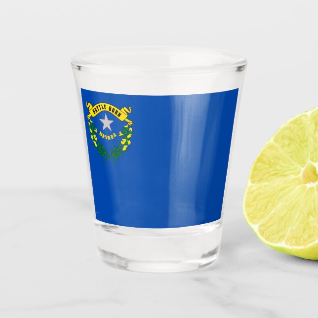 Patriotisches Schießglas mit der Flagge von Nevada Schnapsglas (Vorderseite)