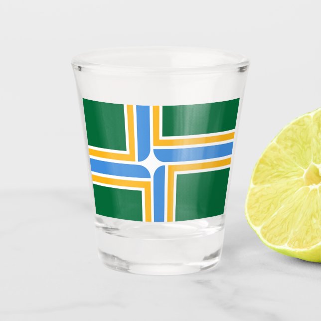 Patriotisches Schießglas mit der Flagge von Portla Schnapsglas (Vorderseite)