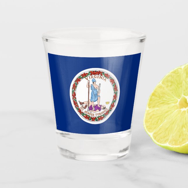 Patriotisches Schießglas mit der Flagge von Virgin Schnapsglas (Vorderseite)