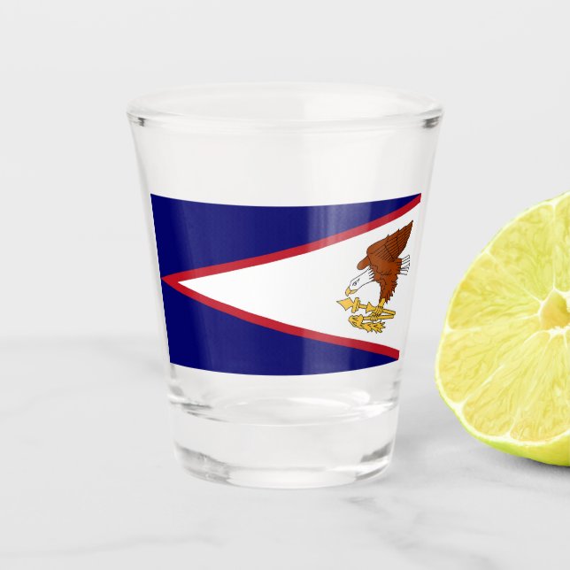 Patriotisches Schießglas mit Fahne aus Amerikanisc Schnapsglas (Vorderseite)
