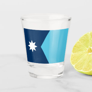 Patriotisches Schießglas mit Fahne von Minnesota Schnapsglas