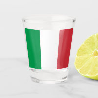 Patriotisches Schießglas mit italienischer Flagge