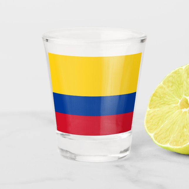 Patriotisches Schießglas mit kolumbianischer Flagg Schnapsglas (Vorderseite)