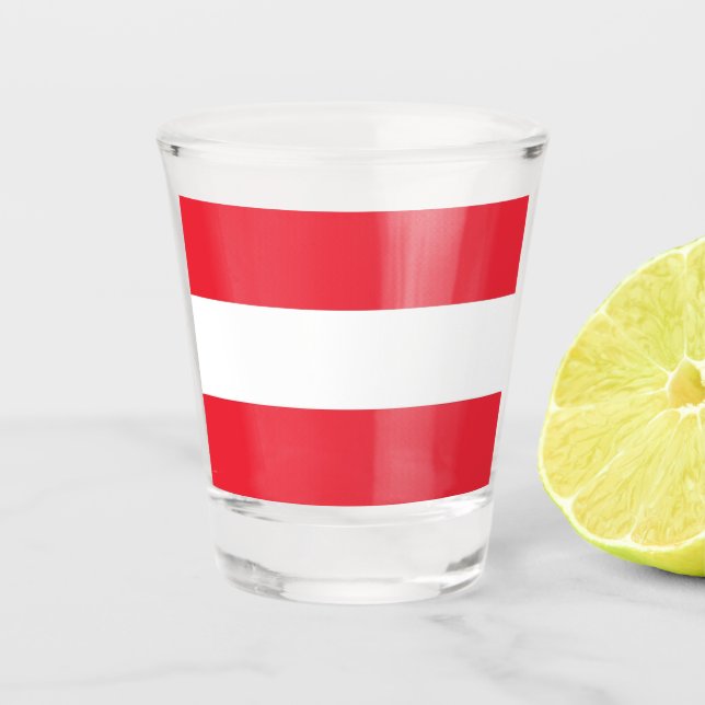 Patriotisches Schießglas mit österreichischer Flag Schnapsglas (Vorderseite)