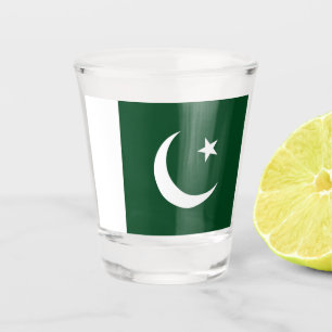 Patriotisches Schießglas mit pakistanischer Flagge Schnapsglas