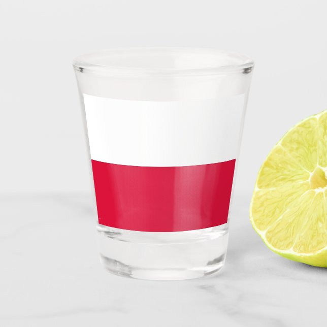 Patriotisches Schießglas mit polnischer Flagge Schnapsglas (Vorderseite)