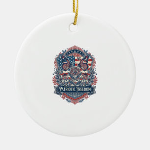 Patriotisches Schmetterlingsgarten-Vektorgrafik-T- Keramik Ornament