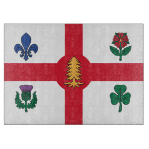 Patriotisches Schneidbrett mit Flagge von Montreal Schneidebrett