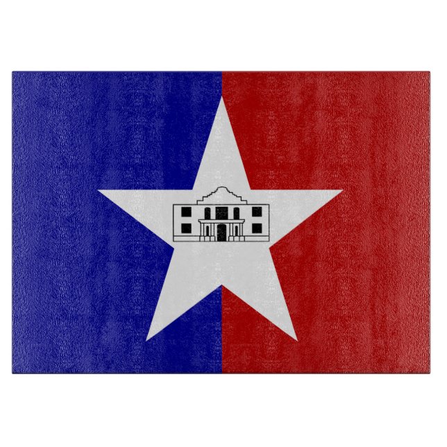 Patriotisches Schneidebrett mit Flagge von San Ant (Vorderseite)