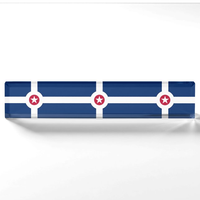 Patriotisches Schreibtischenschild mit Flagge von  Namensplakette (Vorderseite)