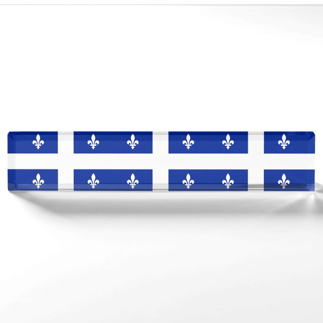 Patriotisches Schreibtischschild mit Flagge von Qu (Vorderseite)